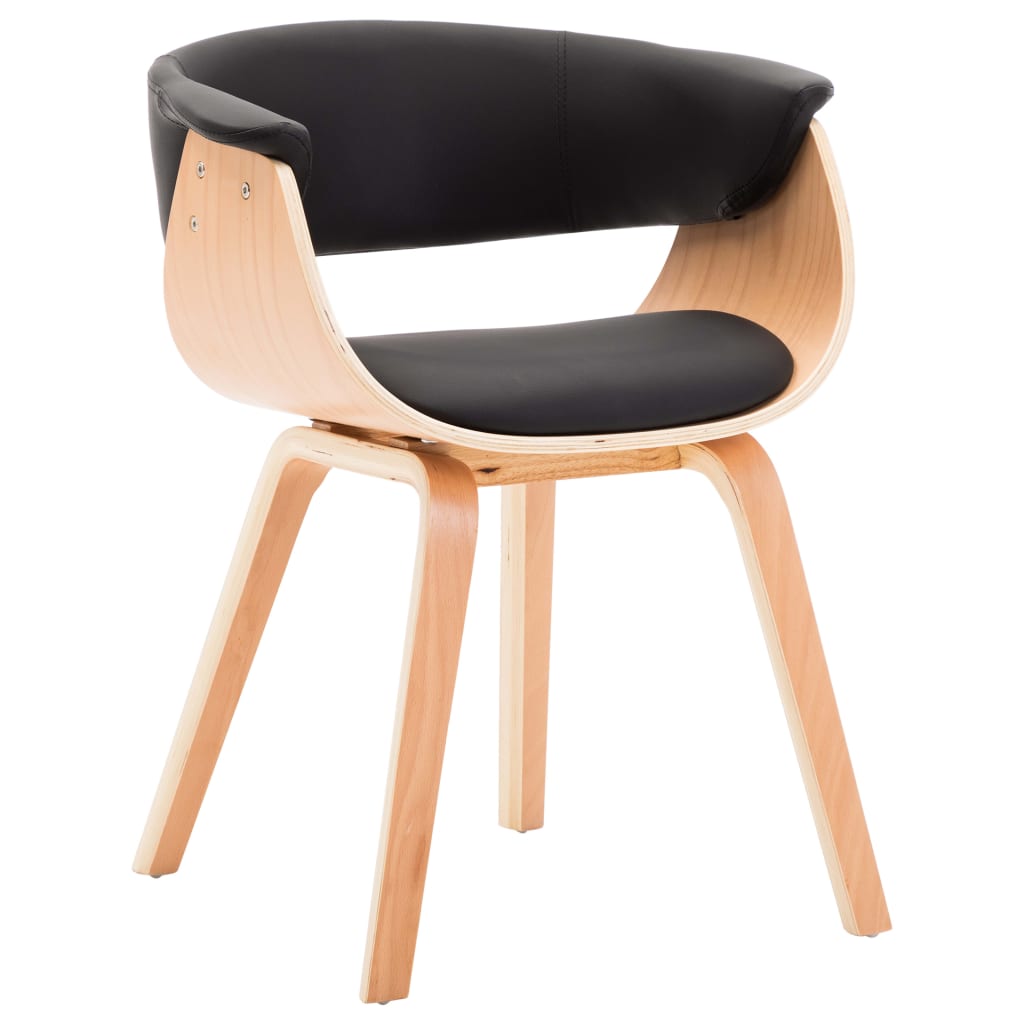 Eetkamerstoelen Gebogen Hout En Kunstleer