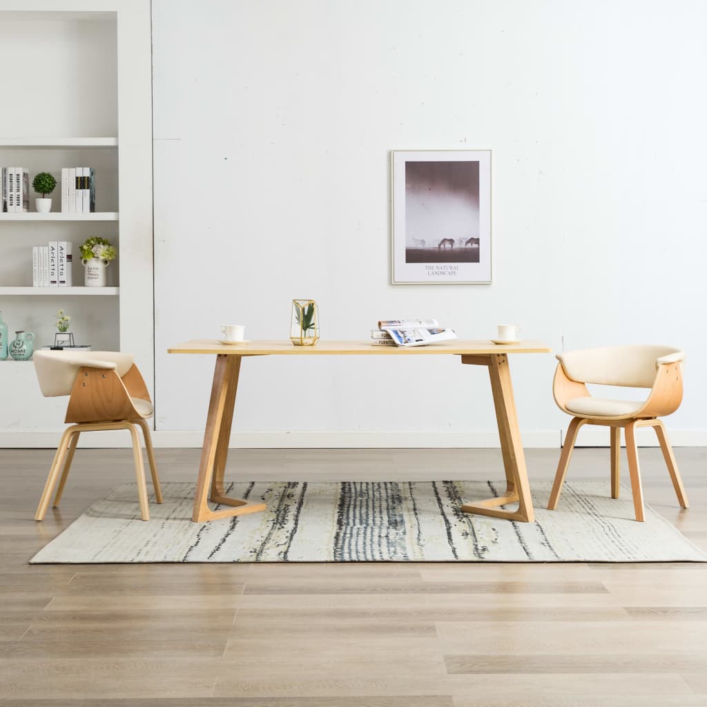 Eetkamerstoelen Gebogen Hout En Kunstleer