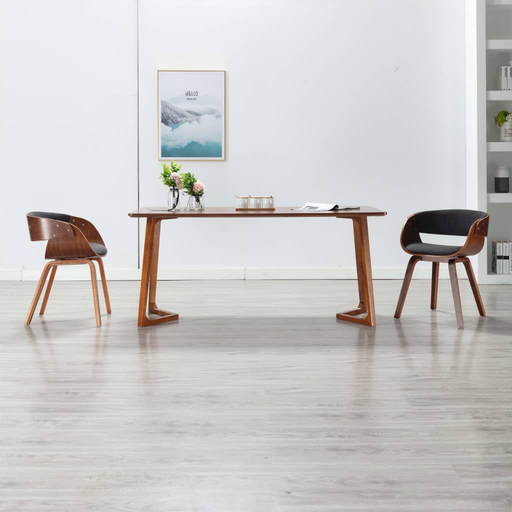 Eetkamerstoelen Gebogen Hout En Kunstleer Bruin