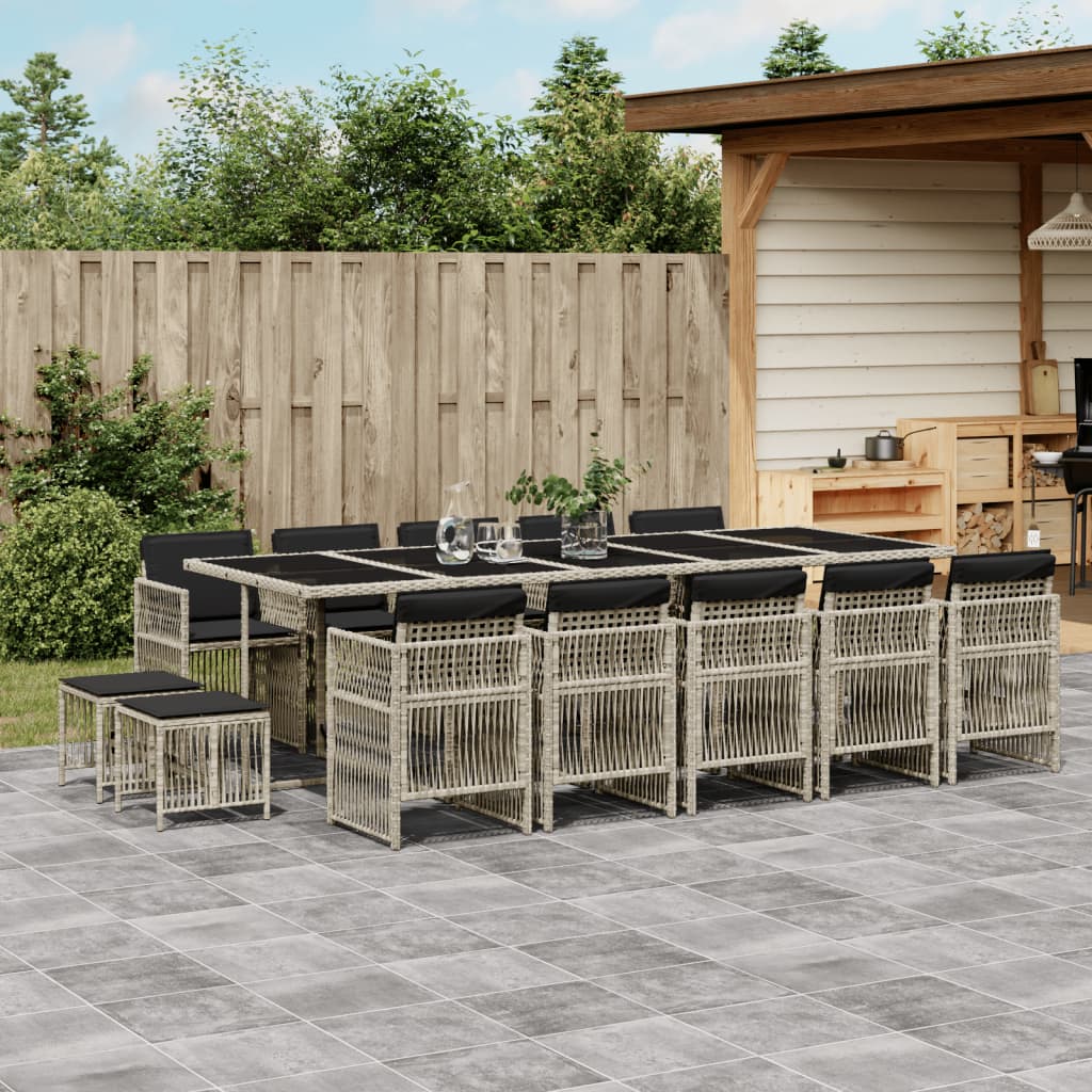 11-Delige Tuinset Met Kussens Poly Rattan