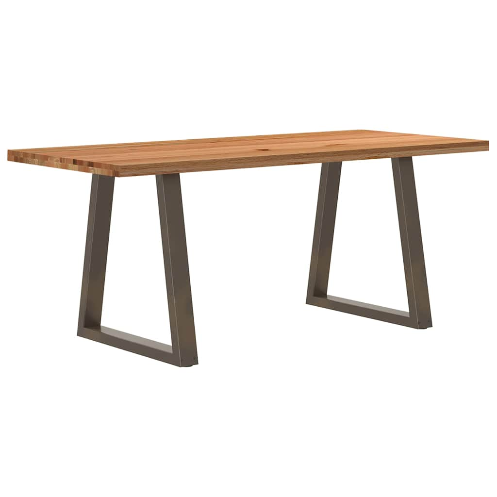 Eettafel Rechthoekig 240X100X74 Cm Massief Eikenhout Lichtbruin Natural Steel