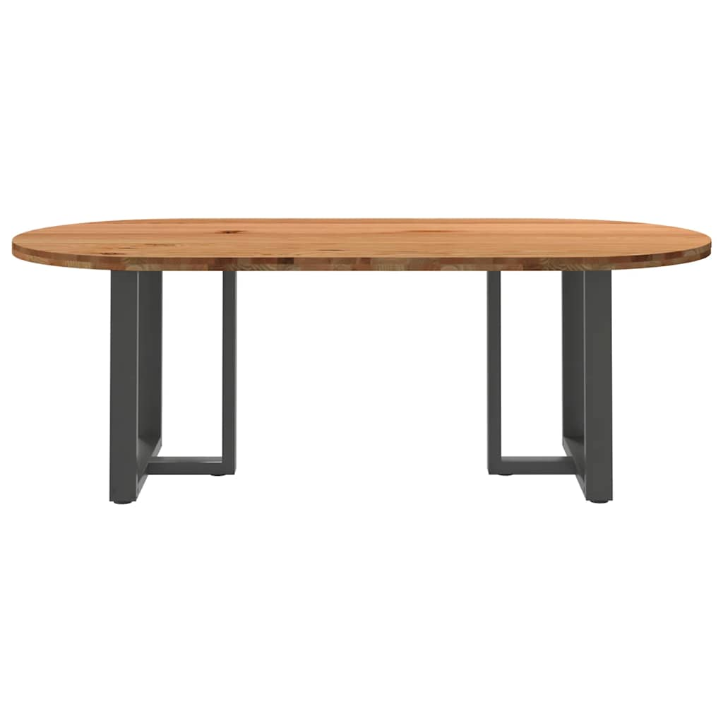 Eettafel Ovaal Massief Eikenhout Lichtbruin