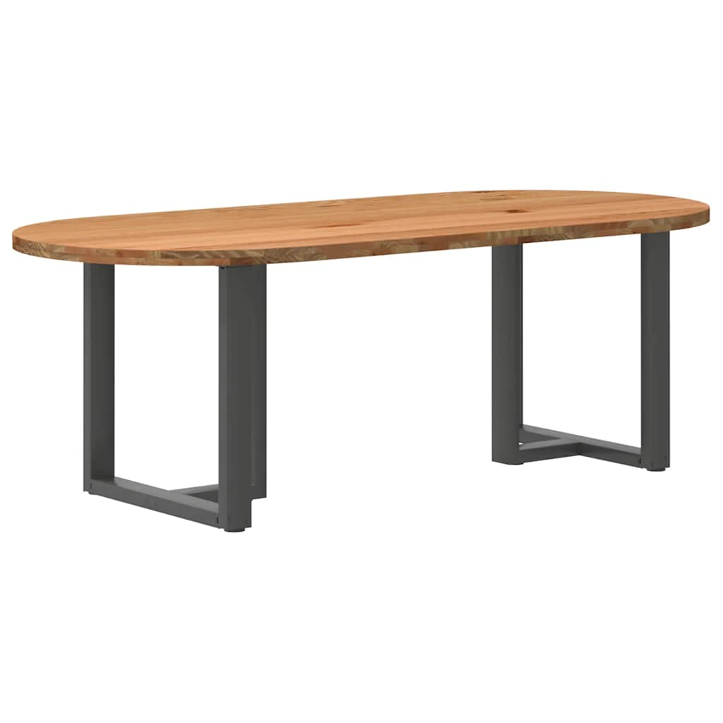 Eettafel Ovaal Massief Eikenhout Lichtbruin