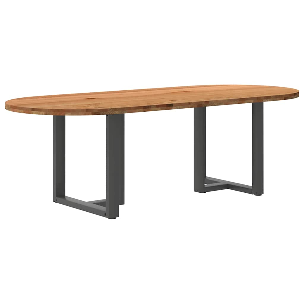 Eettafel Ovaal Massief Eikenhout Lichtbruin