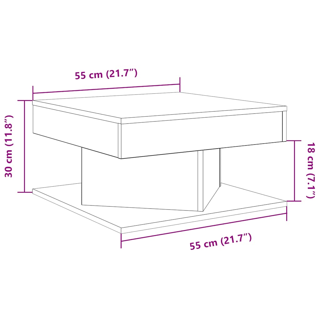 Salontafel 55X55X30 Cm Bewerkt Hout