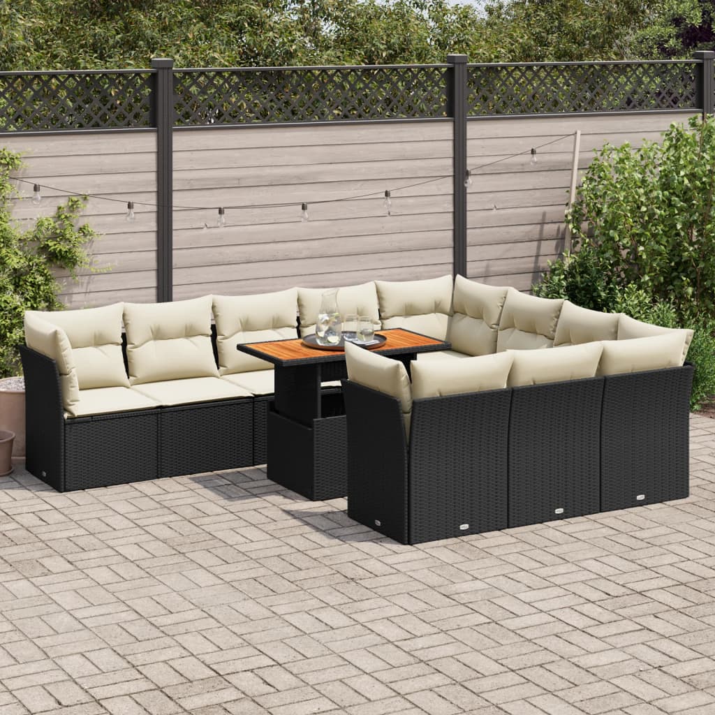 1 Tuinset Met Kussens Poly Rattan