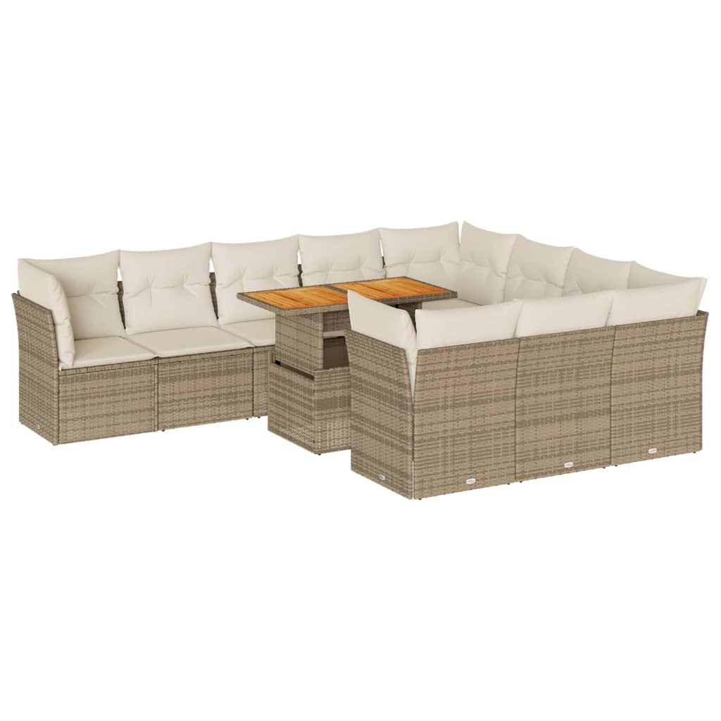 1 Tuinset Met Kussens Poly Rattan