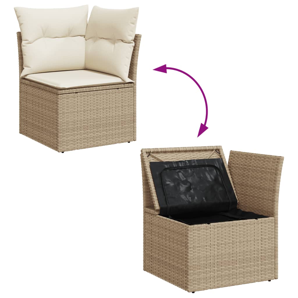 1 Tuinset Met Kussens Poly Rattan