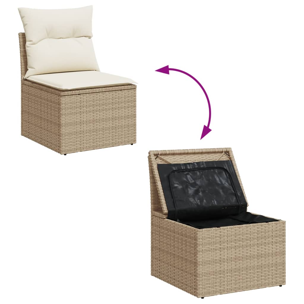 1 Tuinset Met Kussens Poly Rattan