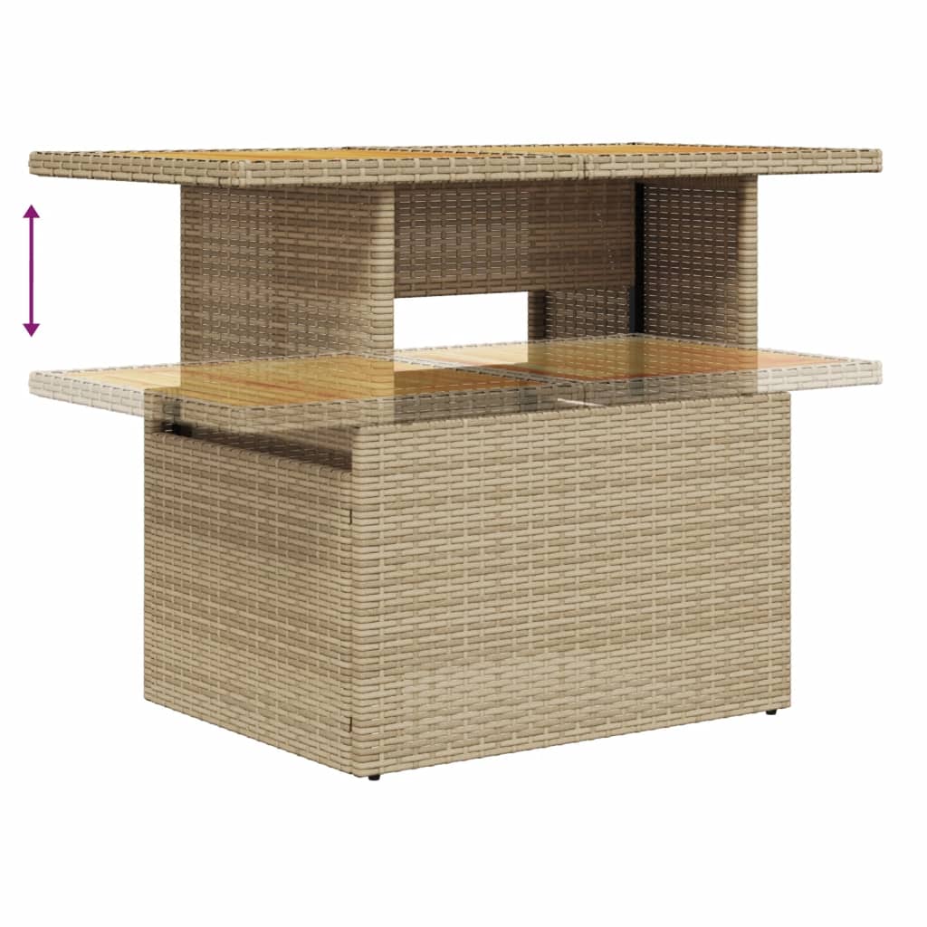 1 Tuinset Met Kussens Poly Rattan