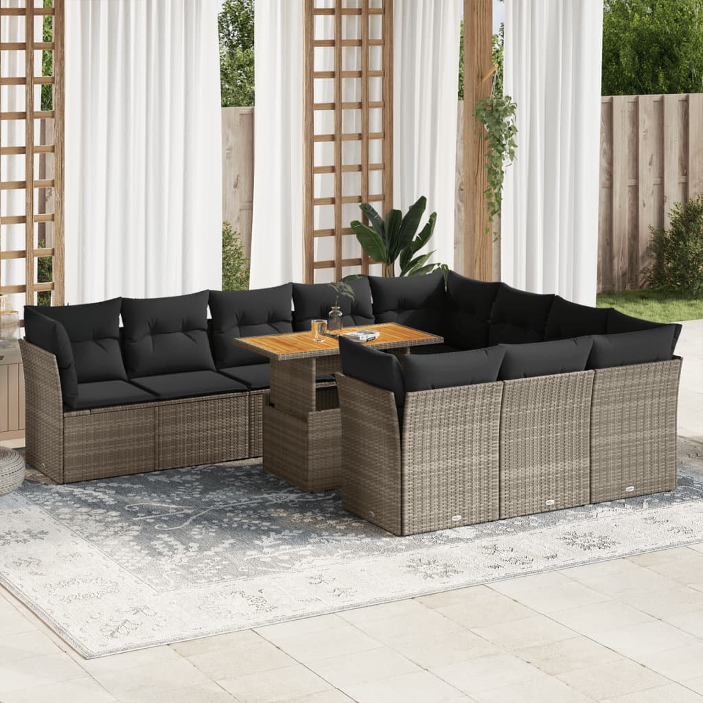 1 Tuinset Met Kussens Poly Rattan