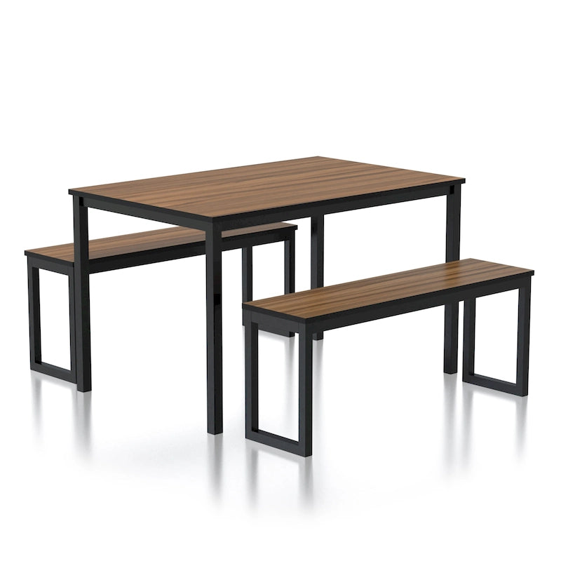 Ensemble de salle à manger 3 pièces en métal de style transitionnel