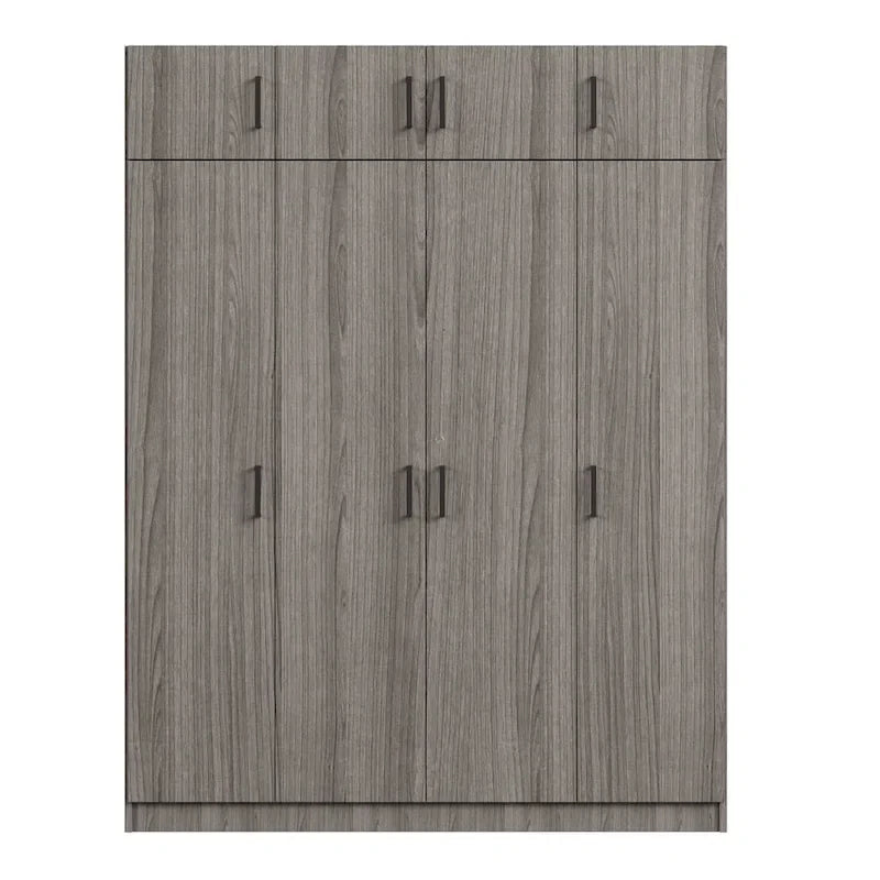 Armoire avec plusieurs options de rangement et placards supérieurs